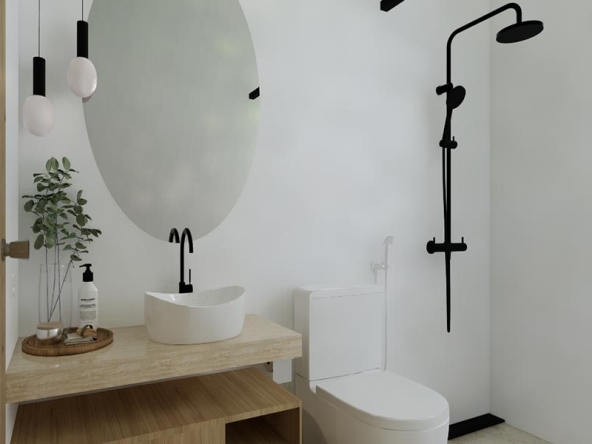 Bagno completo di wc, bidet e doccia